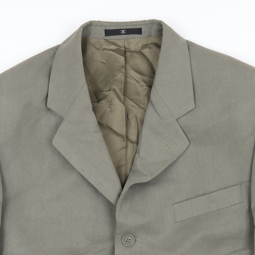 Ciro Citterio Mens Green Polyester Jacket Blazer Size 40 Regular