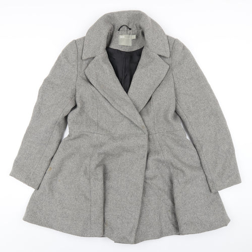 ASOS Womens Grey Pea Coat Coat Size 10 Button