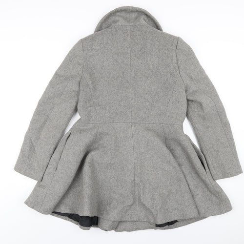 ASOS Womens Grey Pea Coat Coat Size 10 Button