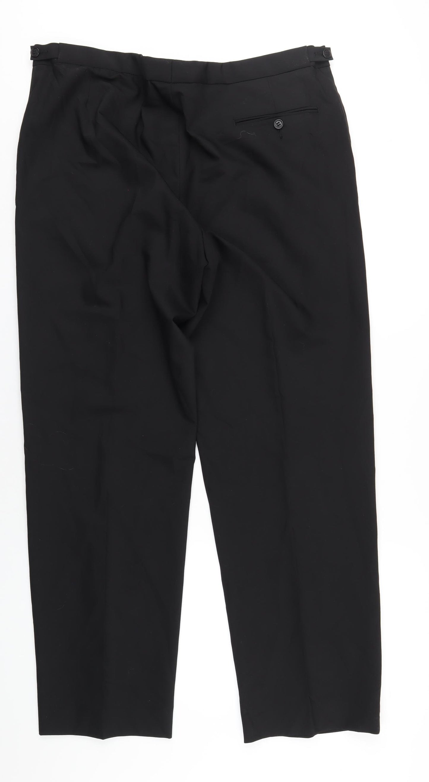 Marks and Spencer Mens Black Polyester Tuxedo Suit Trousers Size 40 Regular