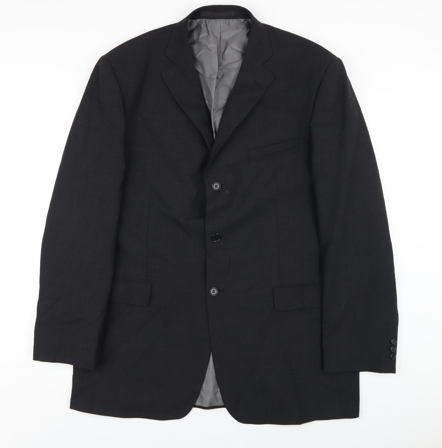 Marks and Spencer Mens Grey Polyester Jacket Blazer Size 44 Regular