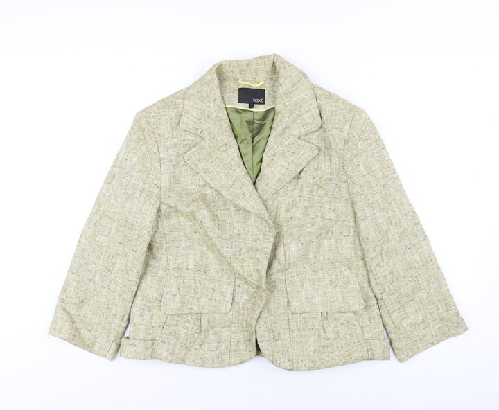 NEXT Womens Green Jacket Coat Size 12 Snap