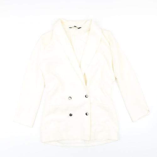 NEXT Womens Ivory Jacket Blazer Size 6 Button