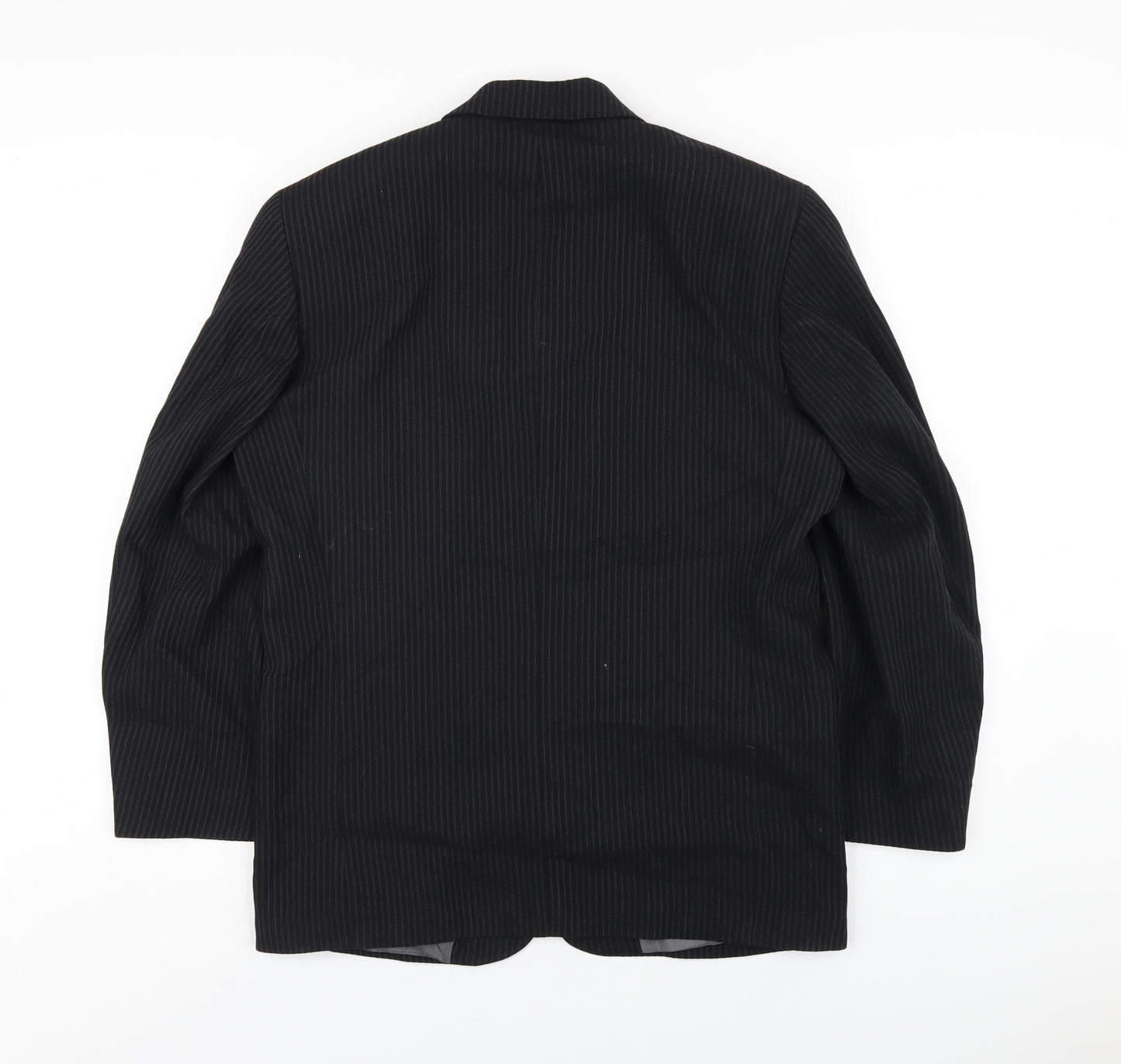 River Island Mens Black Striped Wool Jacket Blazer Size 38 Regular