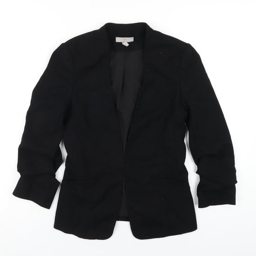H&M Womens Black Polyester Jacket Blazer Size 8