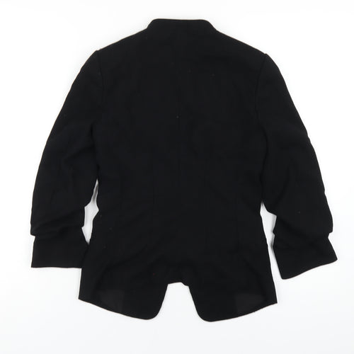 H&M Womens Black Polyester Jacket Blazer Size 8