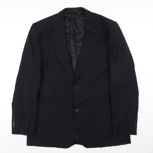 Zara Mens Blue Polyester Jacket Blazer Size 46 Regular