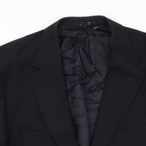 Zara Mens Blue Polyester Jacket Blazer Size 46 Regular