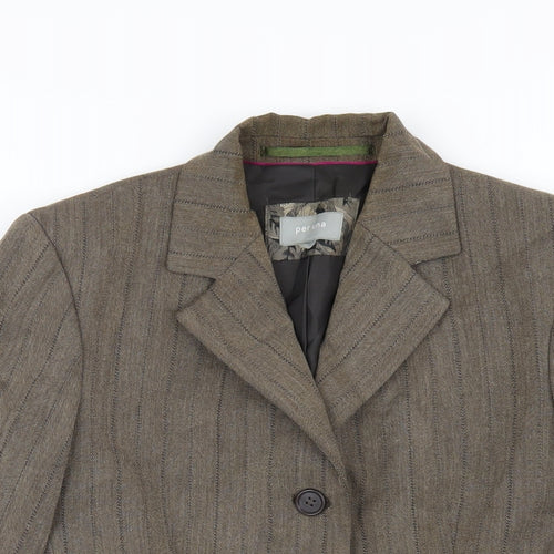 Per Una Womens Brown Jacket Blazer Size 8 Button