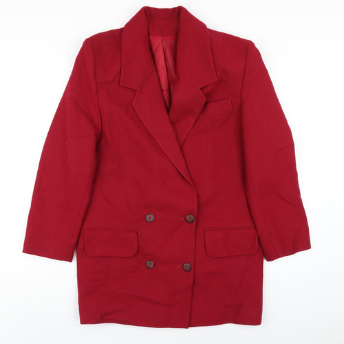 St Bernard Womens Red Jacket Blazer Size 10 Button