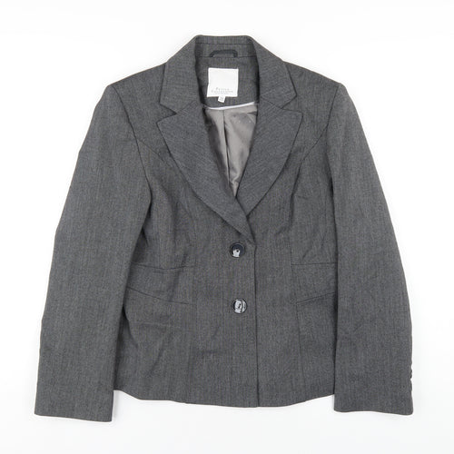 Debenhams Womens Grey Polyester Jacket Blazer Size 12