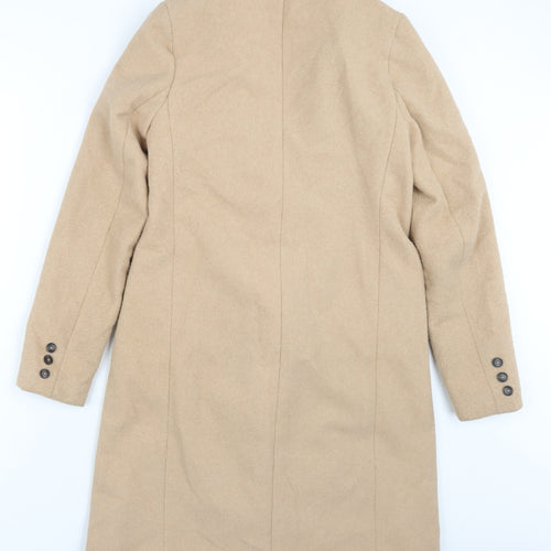 New Look Womens Beige Overcoat Coat Size 8 Button