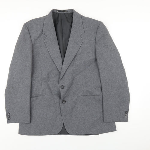 Dunn & Co Mens Grey Polyester Jacket Blazer Size 44 Regular