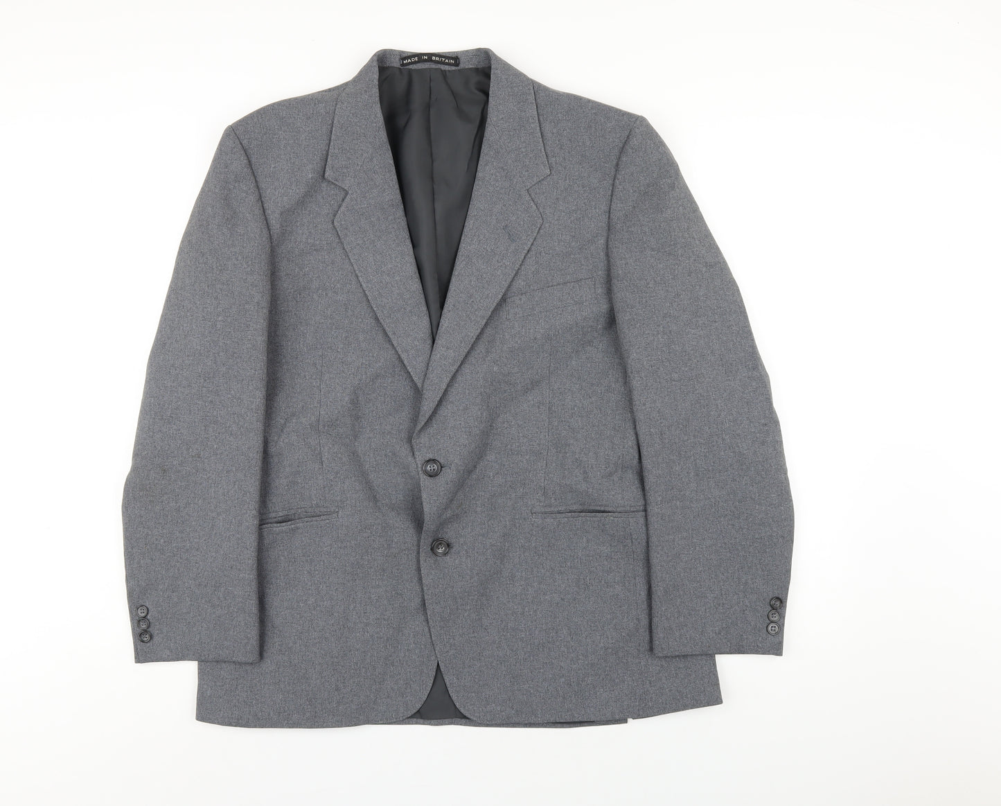 Dunn & Co Mens Grey Polyester Jacket Blazer Size 44 Regular