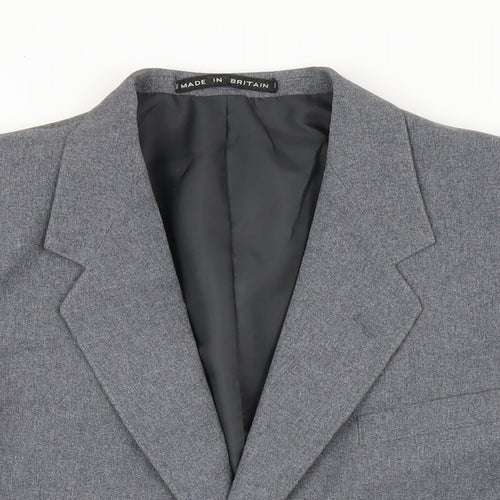Dunn & Co Mens Grey Polyester Jacket Blazer Size 44 Regular