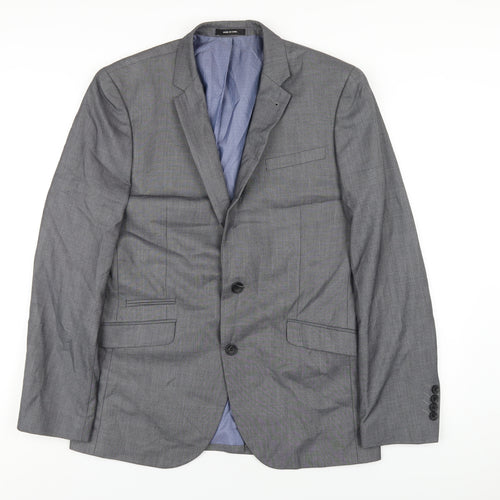 Cedar Wood State Mens Grey Polyester Jacket Blazer Size 40 Regular