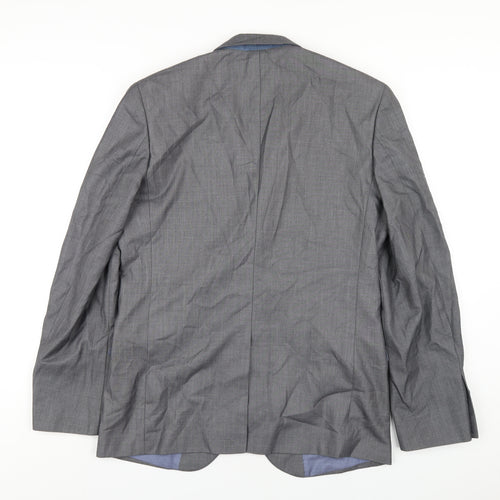 Cedar Wood State Mens Grey Polyester Jacket Blazer Size 40 Regular