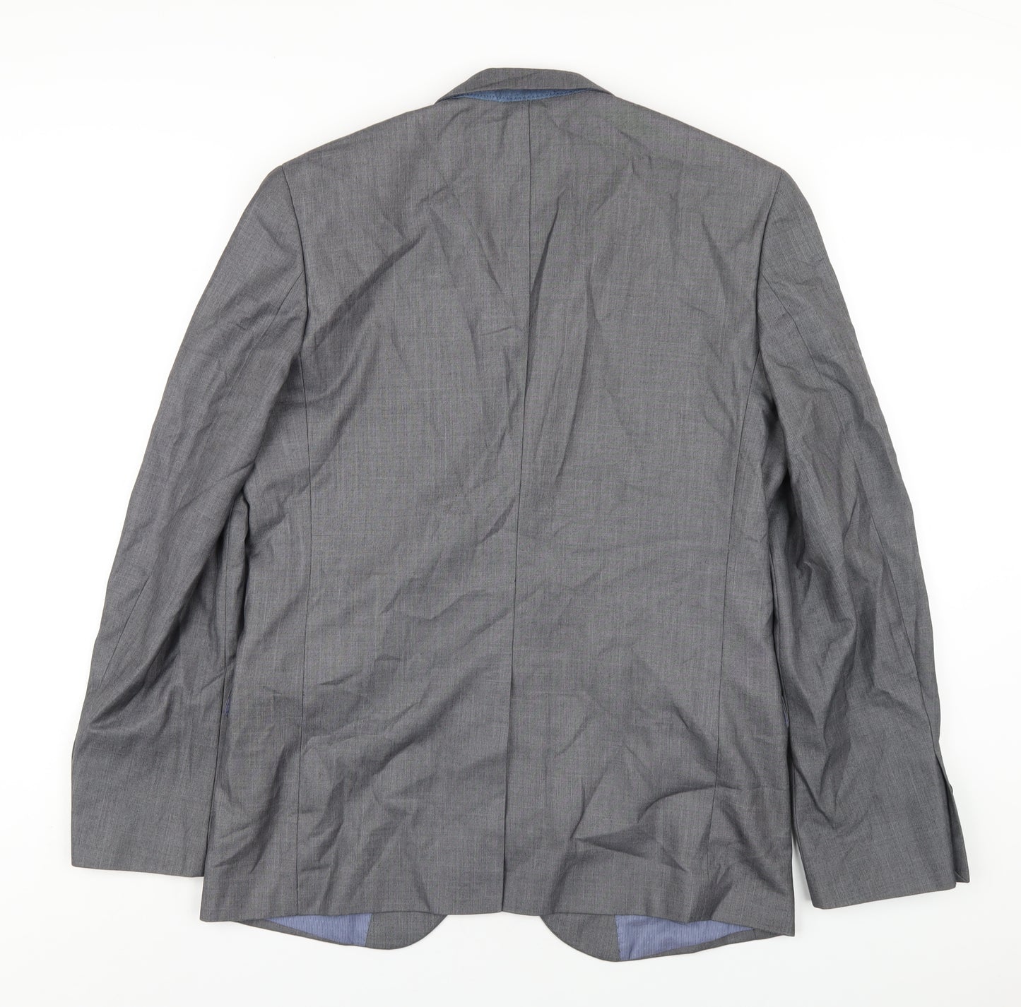 Cedar Wood State Mens Grey Polyester Jacket Blazer Size 40 Regular