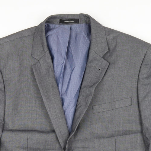 Cedar Wood State Mens Grey Polyester Jacket Blazer Size 40 Regular