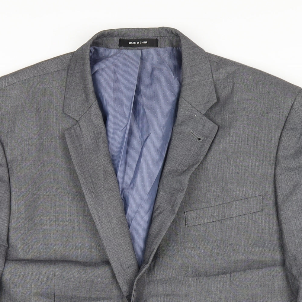 Cedar Wood State Mens Grey Polyester Jacket Blazer Size 40 Regular