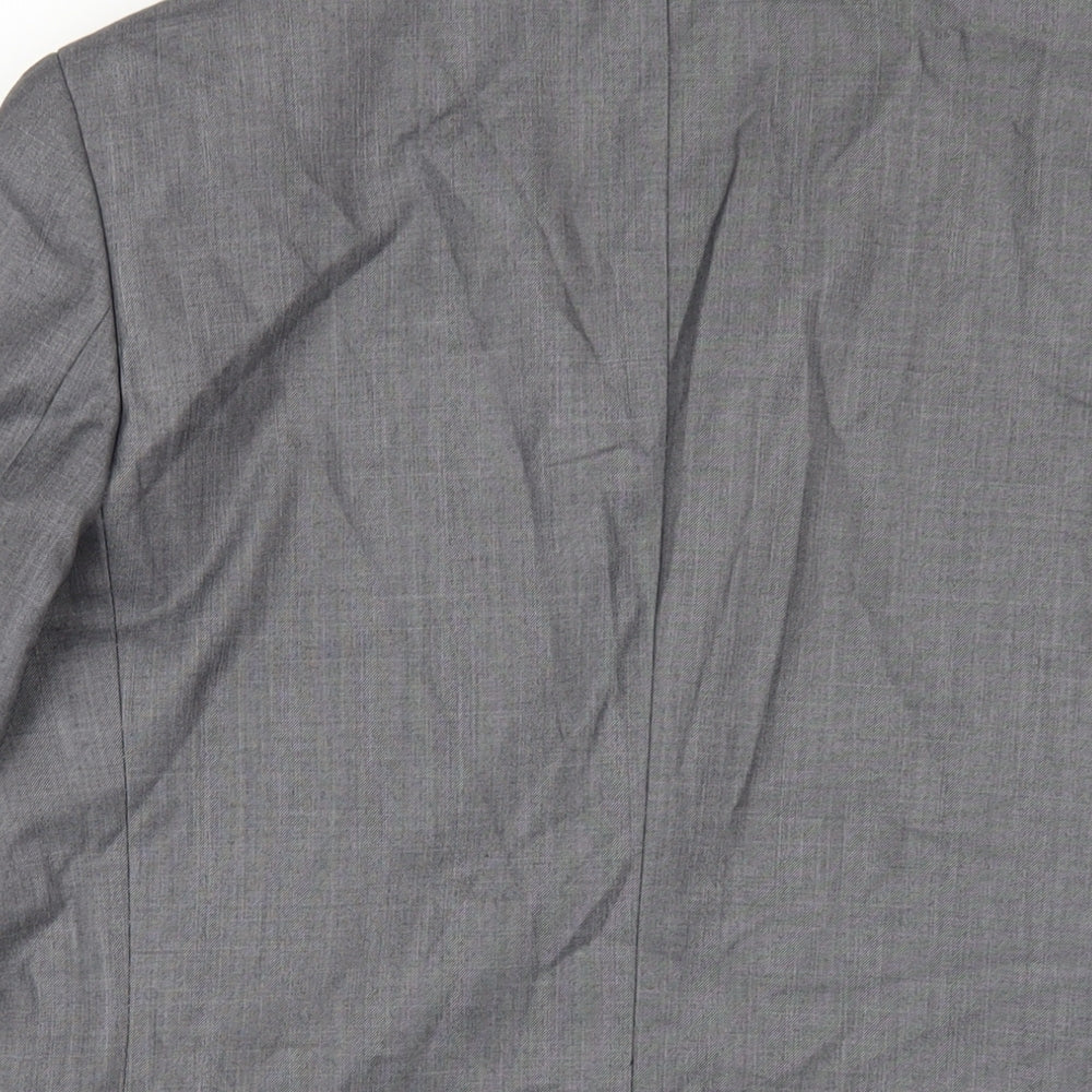 Cedar Wood State Mens Grey Polyester Jacket Blazer Size 40 Regular