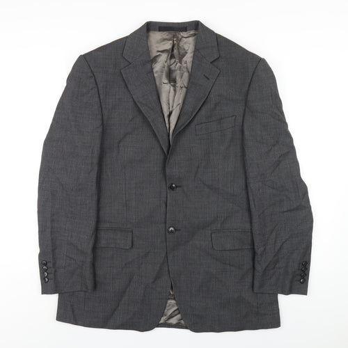 Marks and Spencer Mens Grey Wool Jacket Blazer Size 40 Regular