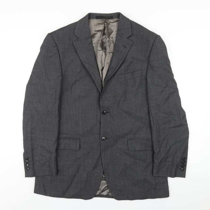 Marks and Spencer Mens Grey Wool Jacket Blazer Size 40 Regular