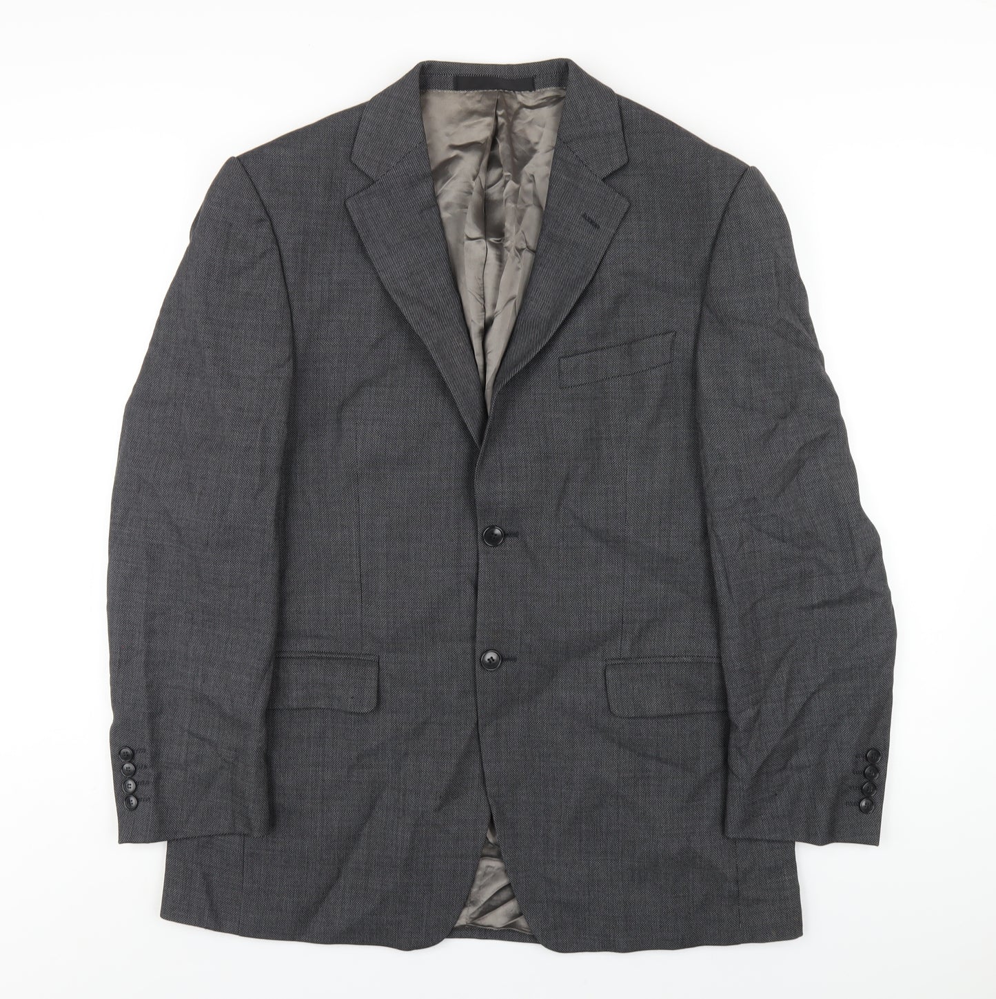 Marks and Spencer Mens Grey Wool Jacket Blazer Size 40 Regular