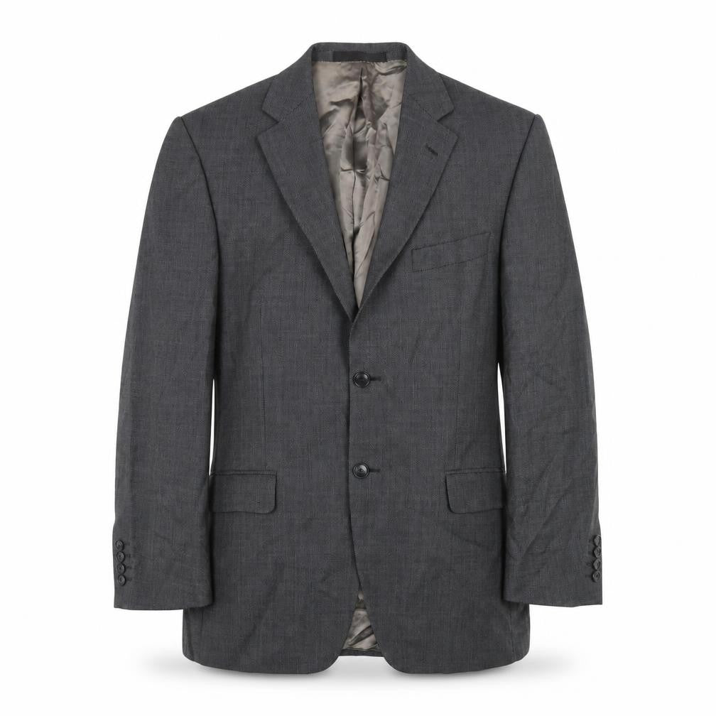 Front view of Marks & Spencer men’s grey wool jacket blazer, size 40, regular