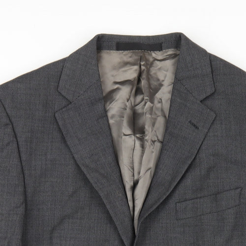 Marks and Spencer Mens Grey Wool Jacket Blazer Size 40 Regular