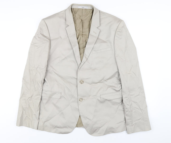 Hilton Weiner Mens Beige Cotton Jacket Blazer Size 44 Regular