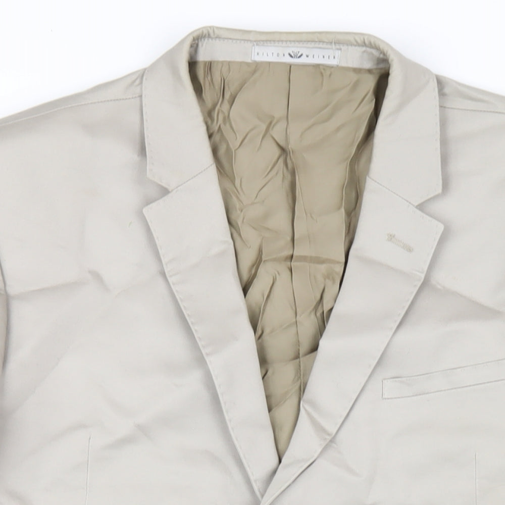 Hilton Weiner Mens Beige Cotton Jacket Blazer Size 44 Regular