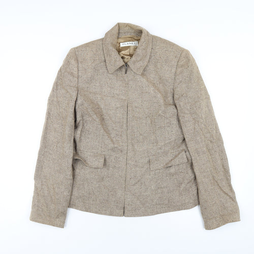 Planet Womens Brown Jacket Size 10 Zip