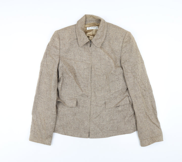 Planet Womens Brown Jacket Size 10 Zip