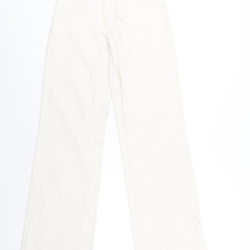 Zara Womens Brown Cotton Straight Jeans Size 4 L34 in Regular Zip