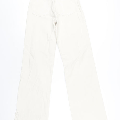 Zara Womens Brown Cotton Straight Jeans Size 4 L34 in Regular Zip