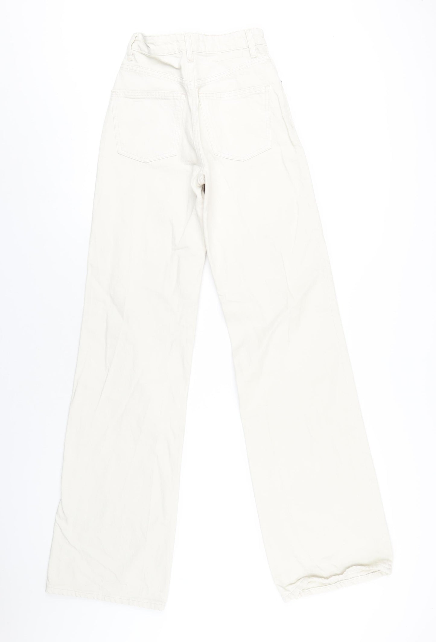 Zara Womens Brown Cotton Straight Jeans Size 4 L34 in Regular Zip