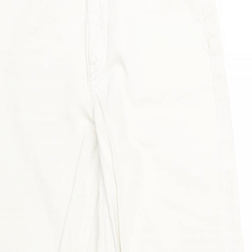 Zara Womens Brown Cotton Straight Jeans Size 4 L34 in Regular Zip