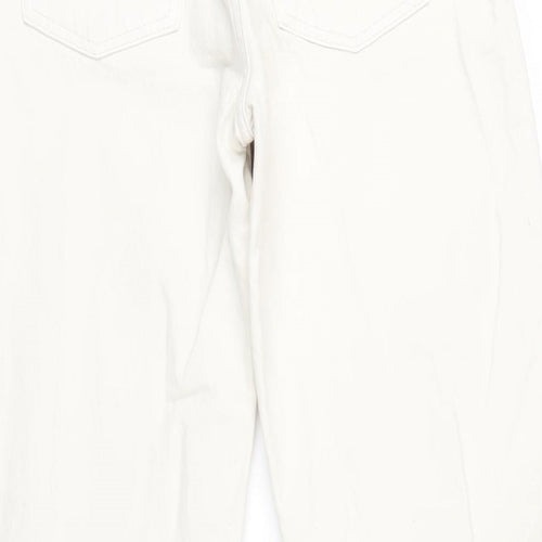 Zara Womens Brown Cotton Straight Jeans Size 4 L34 in Regular Zip