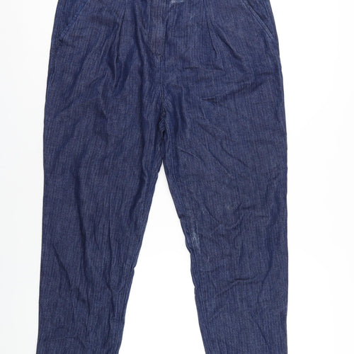 United Colors of Benetton Womens Blue Cotton Mom Jeans Size 14 L27 in Regular Zip