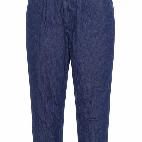 United Colors of Benetton Womens Blue Cotton Mom Jeans Size 14 L27 in Regular Zip