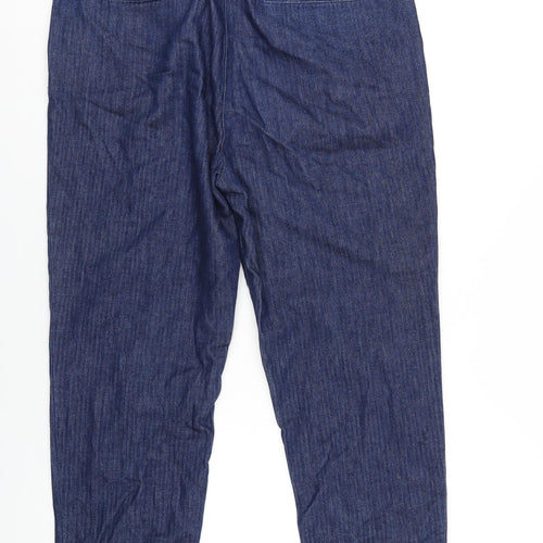 United Colors of Benetton Womens Blue Cotton Mom Jeans Size 14 L27 in Regular Zip