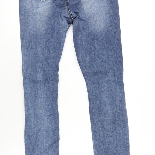 Missguided Womens Blue Cotton Skinny Jeans Size 8 L30 in Regular Zip