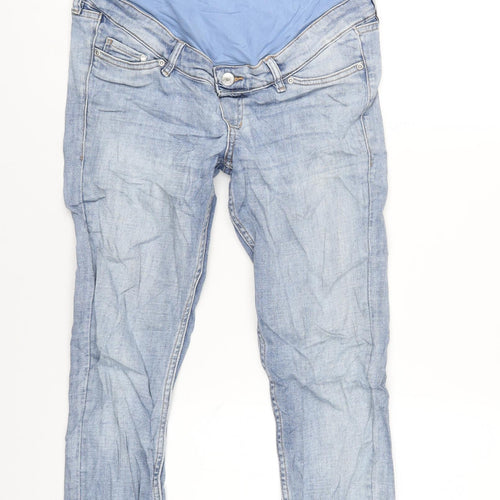 H&M Womens Blue Cotton Skinny Jeans Size 12 L27 in Regular