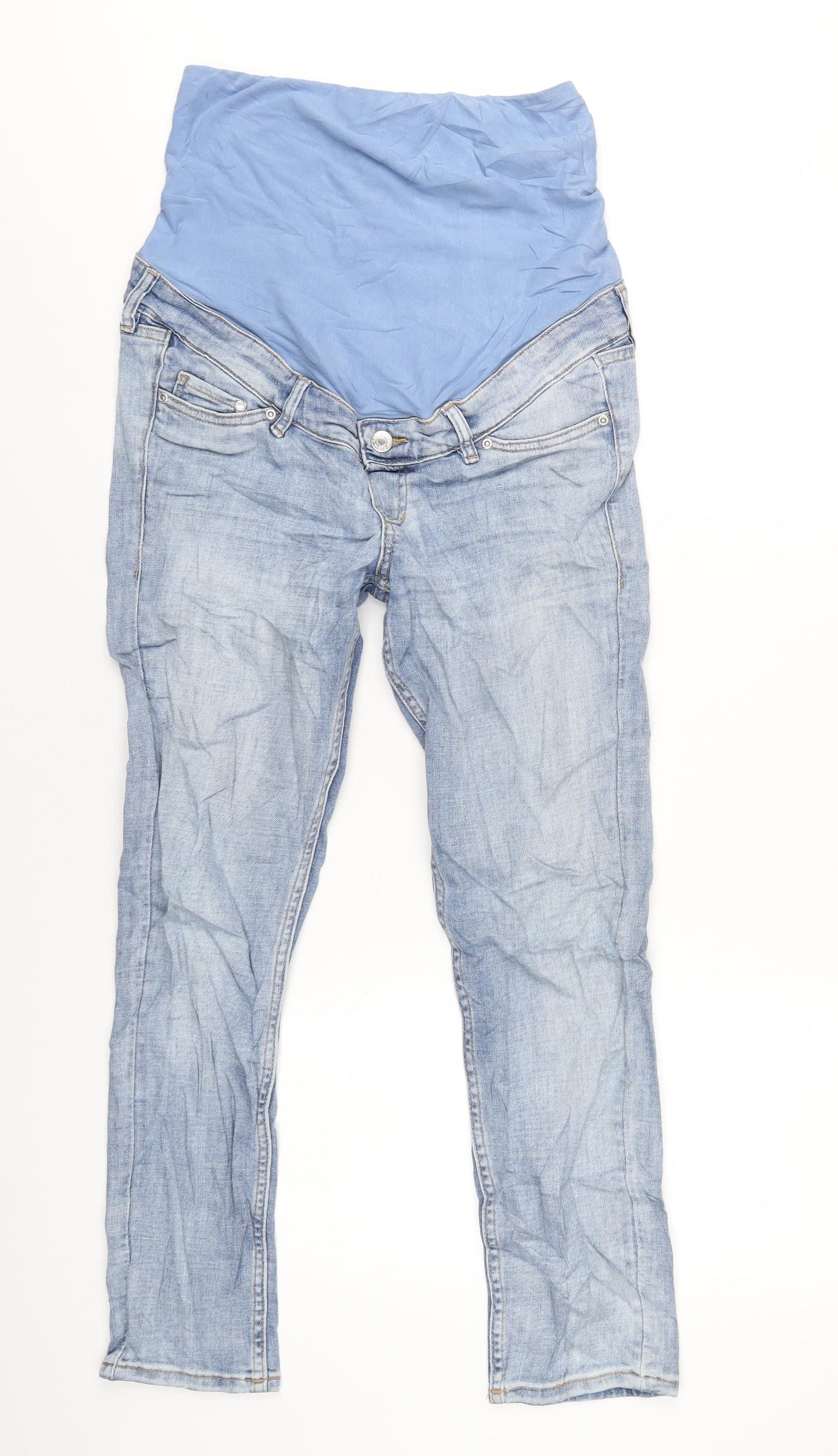 H&M Womens Blue Cotton Skinny Jeans Size 12 L27 in Regular