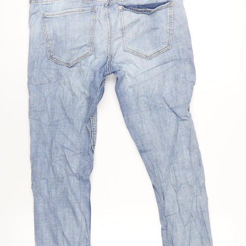 H&M Womens Blue Cotton Skinny Jeans Size 12 L27 in Regular