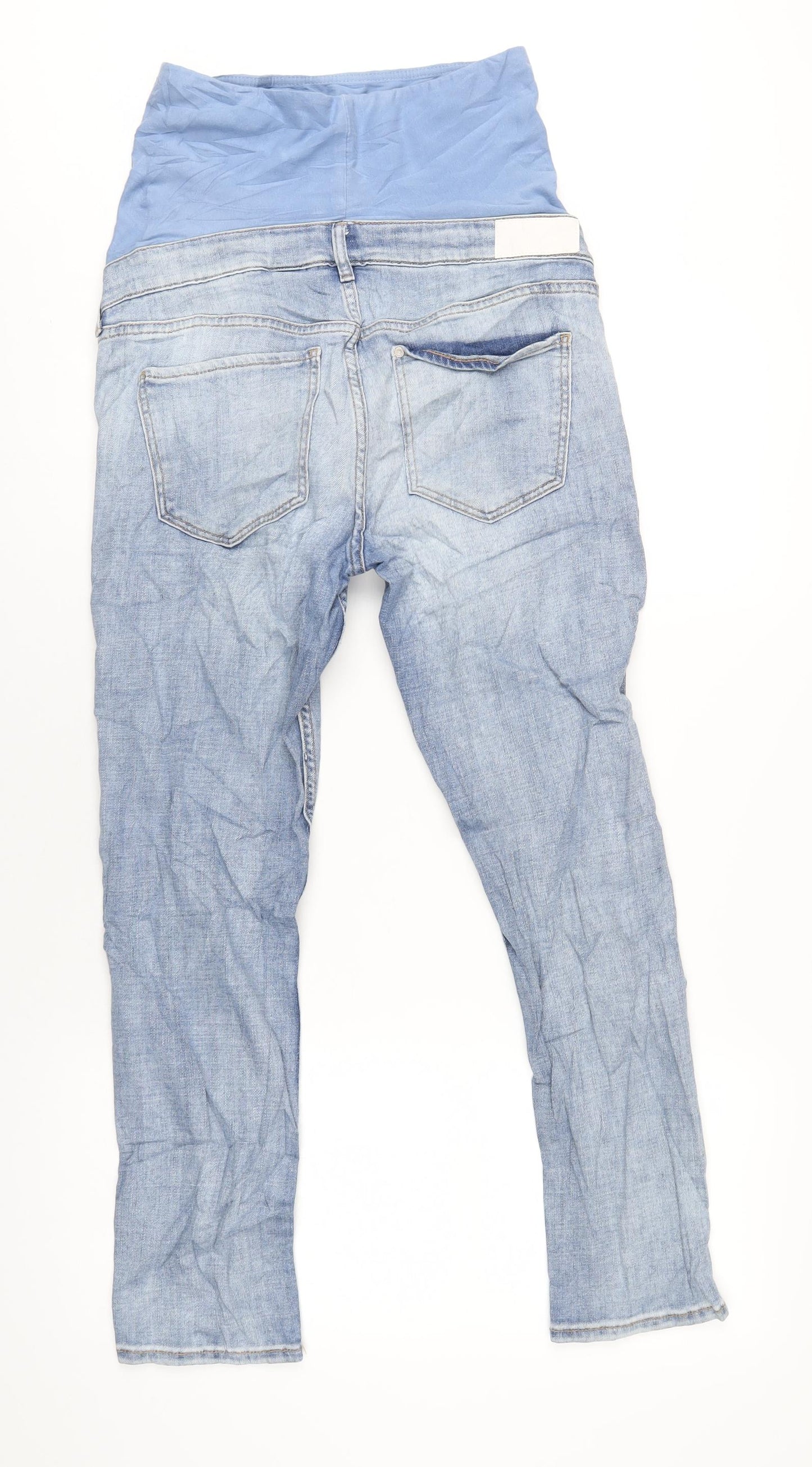 H&M Womens Blue Cotton Skinny Jeans Size 12 L27 in Regular