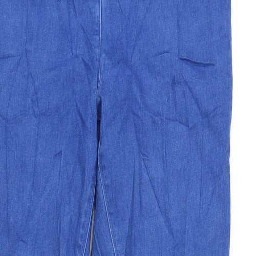 Matalan Womens Blue Cotton Skinny Jeans Size 14 L29 in Regular Zip