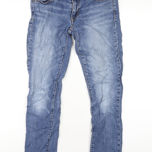 Gap Womens Blue Cotton Straight Jeans Size 25 in L27 in Regular Zip