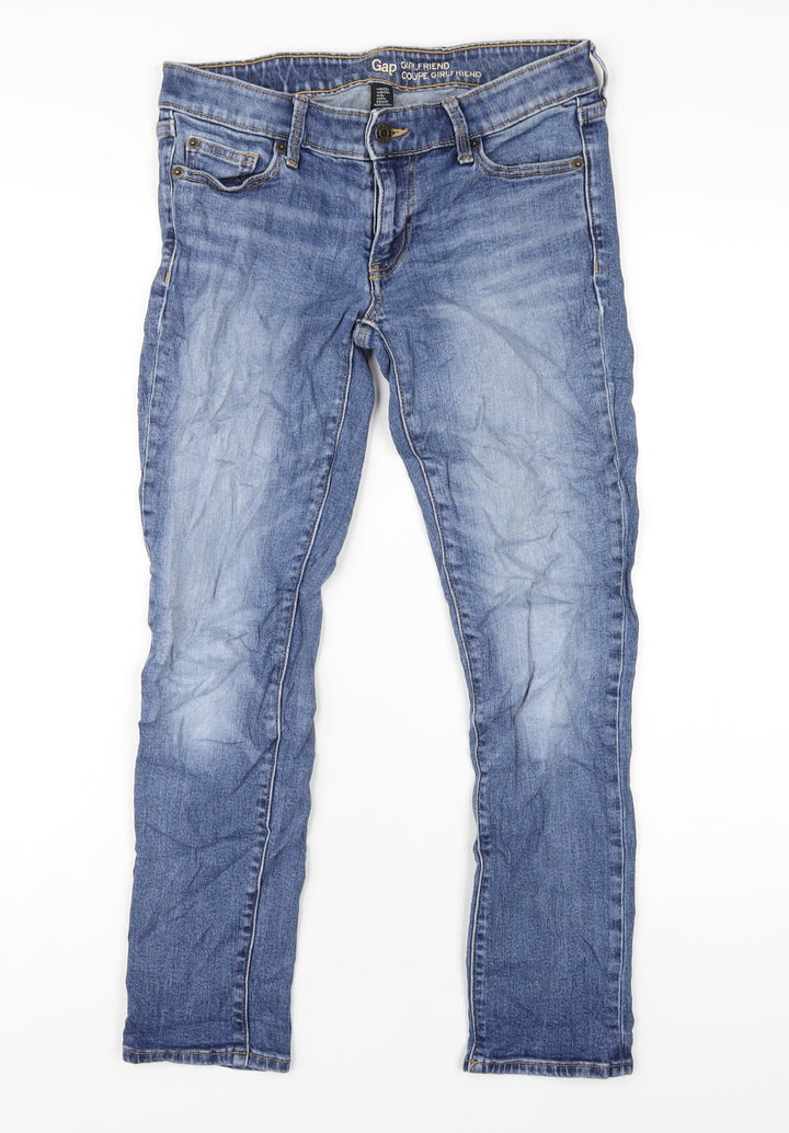 Gap Womens Blue Cotton Straight Jeans Size 25 in L27 in Regular Zip